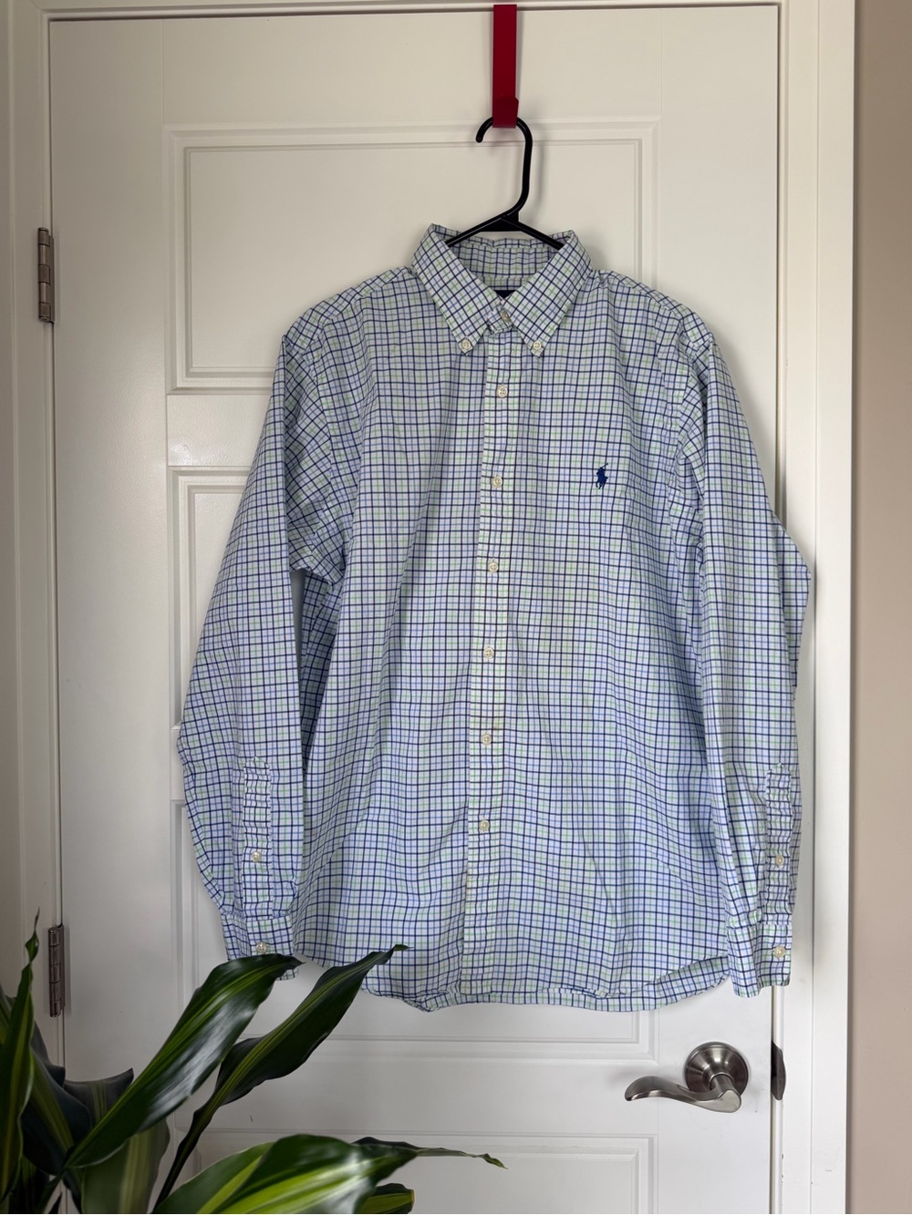 Polo Ralph Lauren Blue & White Plaid Button-Down Shirt
